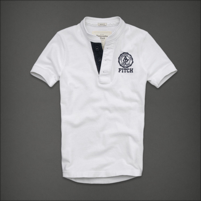 Abercrombie Fitch Hombres Ponte de pie de cuello Corto Remera AF5746